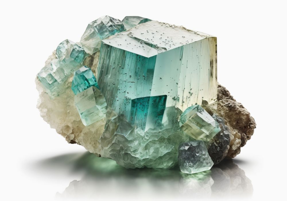 Cristal d'euclase bleu - propriétés lithothérapie et vertus de clarté spirituelle