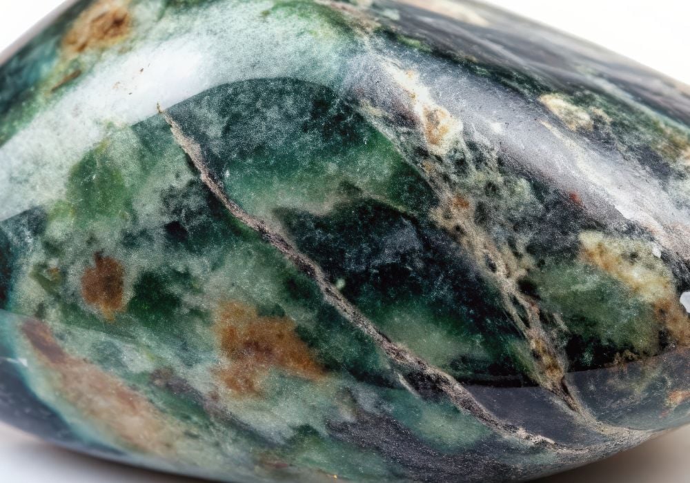 Pinolite autrichienne - cristaux blancs arrondis en forme de pignon sur matrice noire - roche métamorphique des Tauern