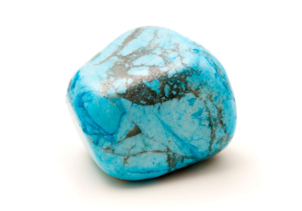 Turquoise du Tibet : gisements miniers himalayens, composition phosphatée, matrice naturelle caractéristique