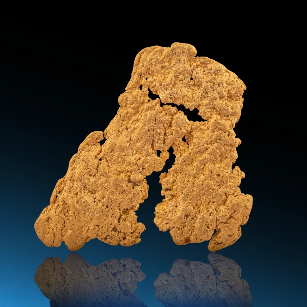 Pépite d&rsquo;Or d&rsquo;exception – 8.1cm x 7.4cm x 0.4cm – 129.62 grs