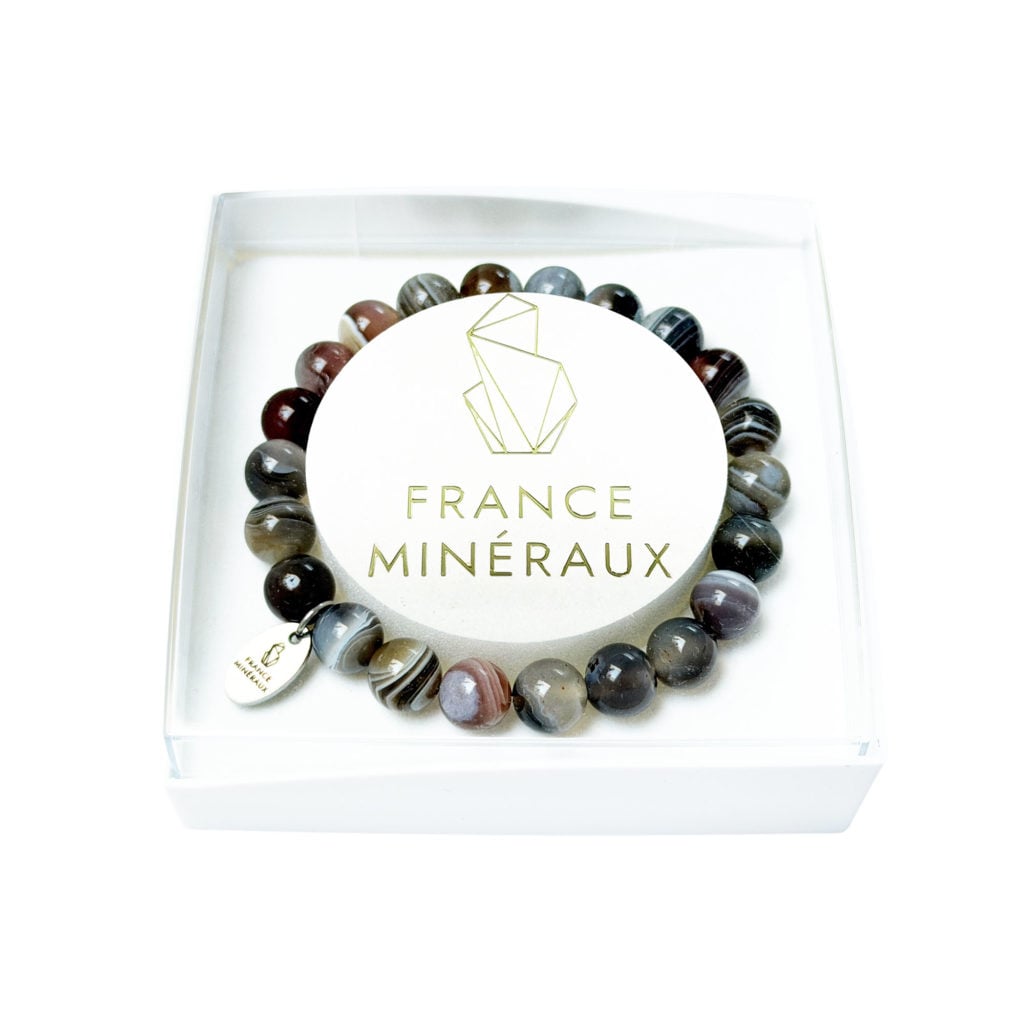 Bracelet Agate Botswana – Perles de 8mm