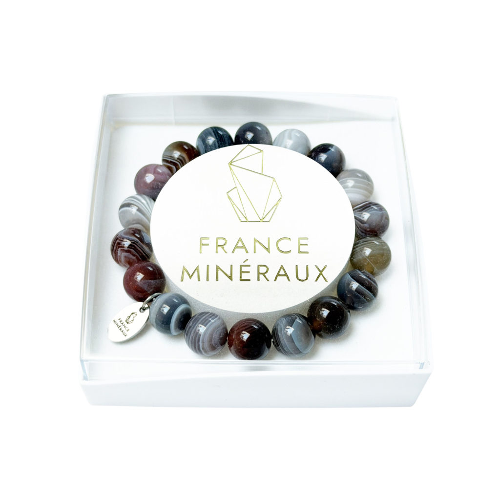 Bracelet Agate Botswana – Perles de 10mm