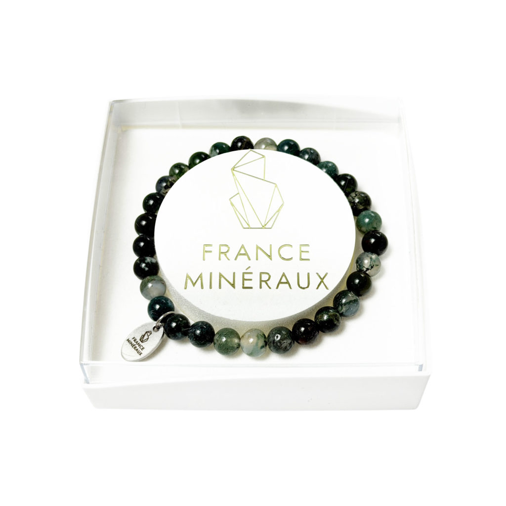 Bracelet Agate Mousse – Perles de 6mm