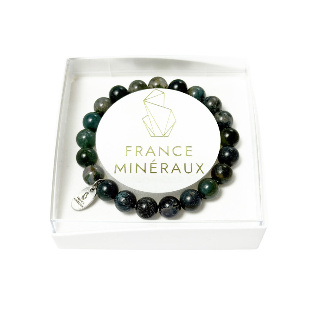 Bracelet Agate Mousse – Perles de 8mm