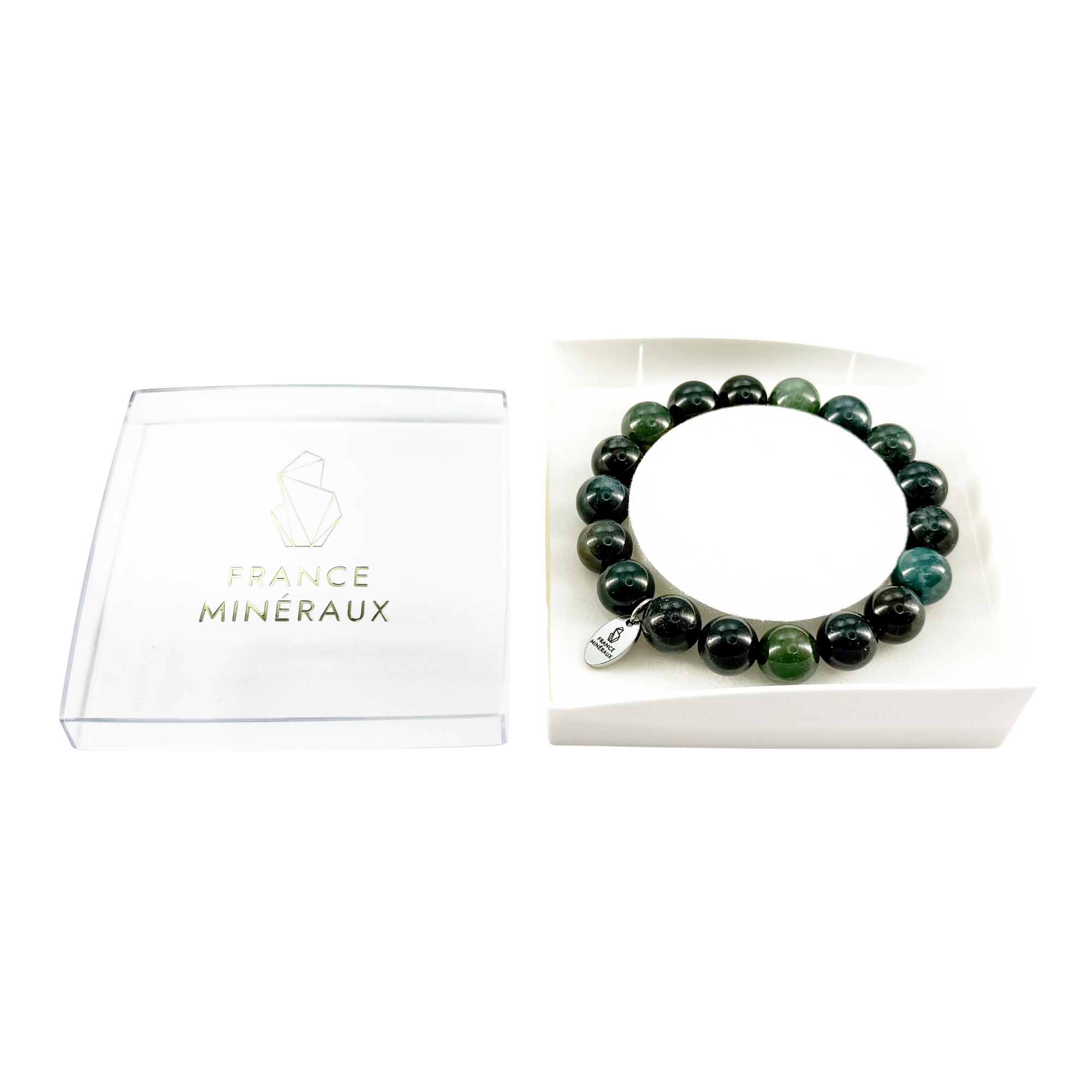 Bracelet Agate Mousse - Perles de 10mm – Image 3