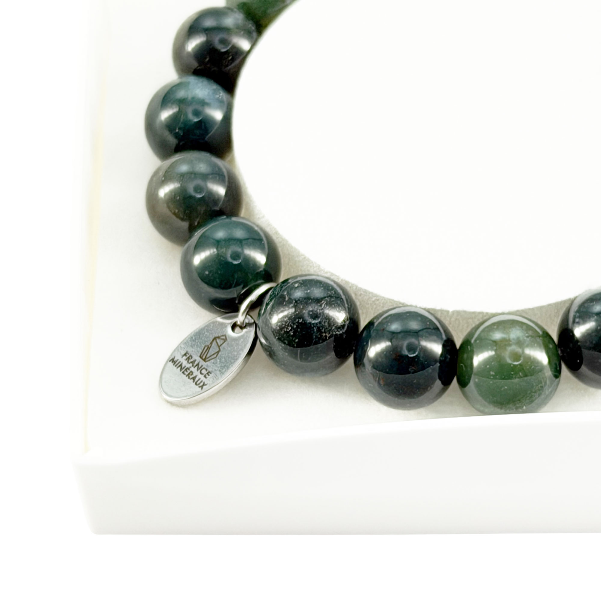 Bracelet Agate Mousse - Perles de 10mm – Image 4