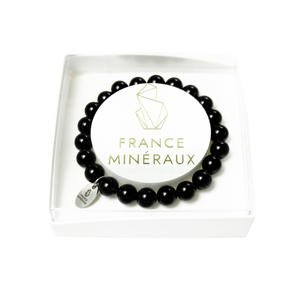 Bracelet Agate Noire – Perles de 8mm