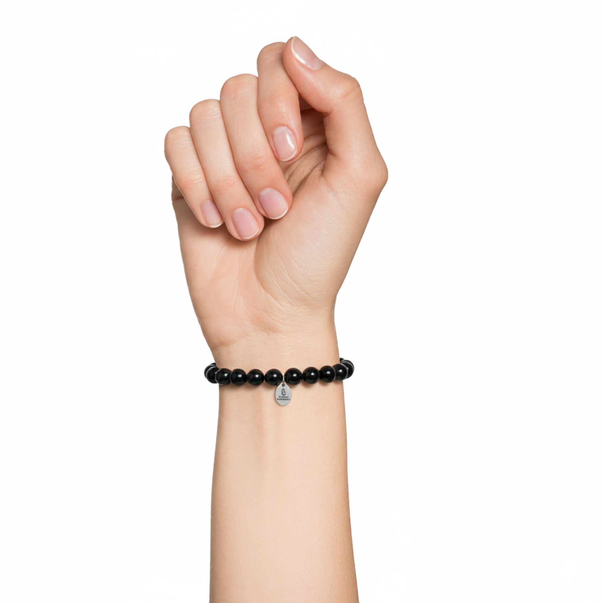 Bracelet Agate Noire Zonée - Perles de 10mm – Image 2