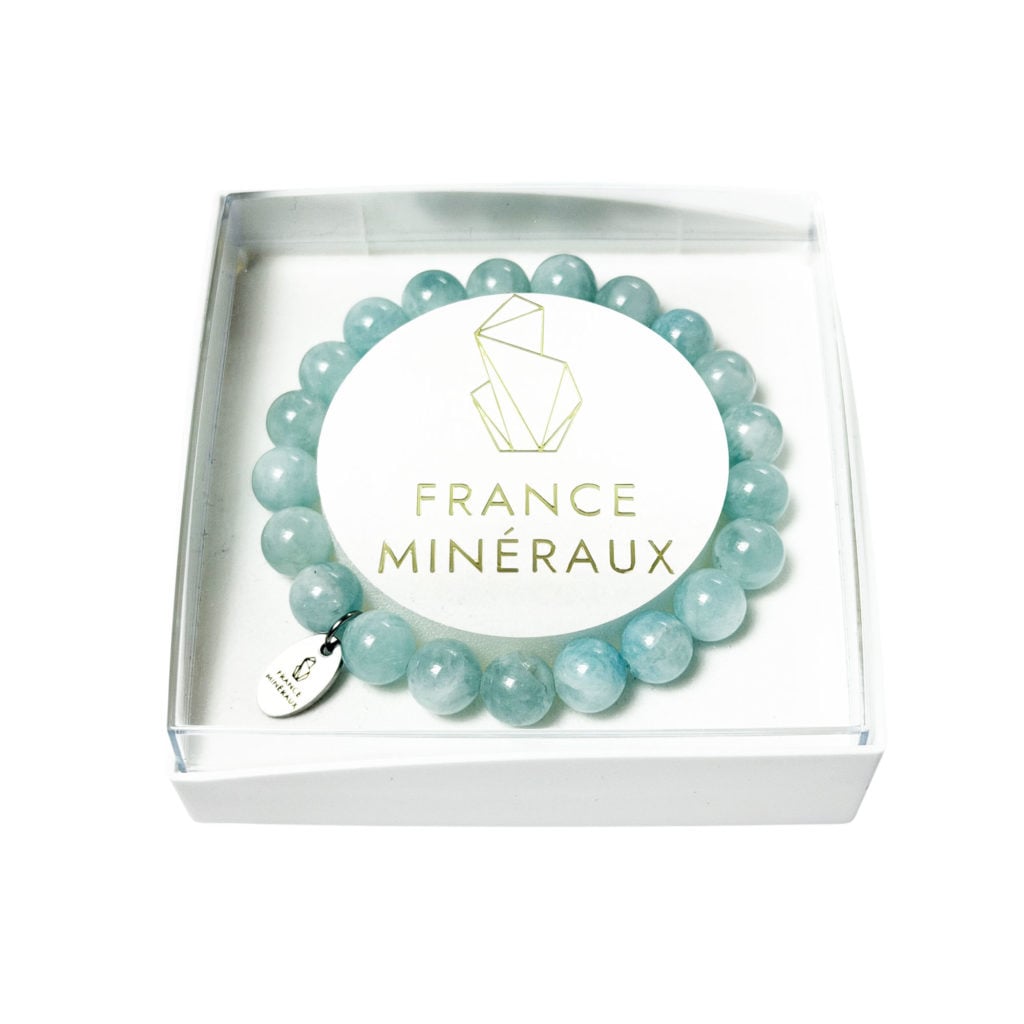 Bracelet Aigue-Marine – Perles de 8mm