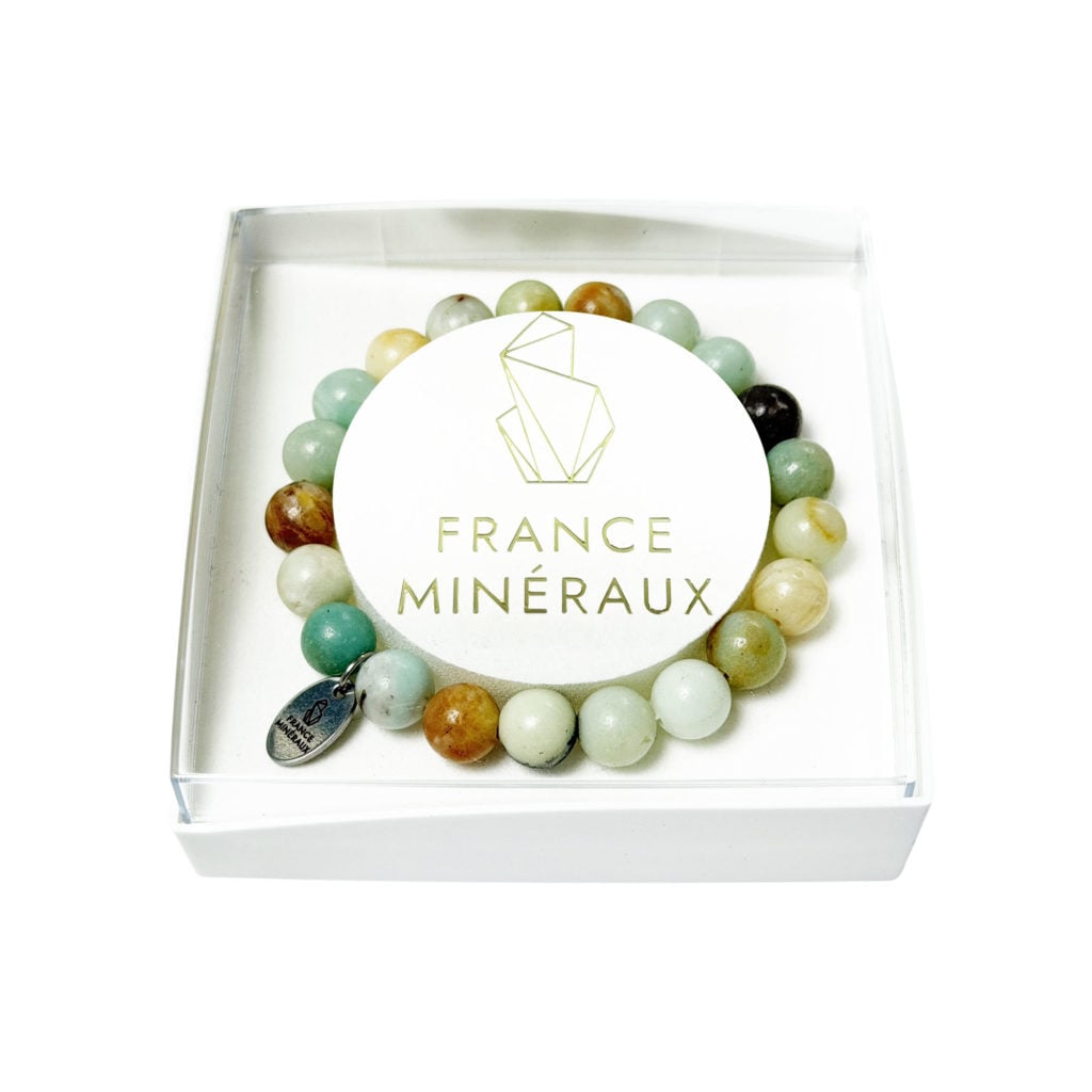 Bracelet Amazonite Multicolore – Perles de 8mm