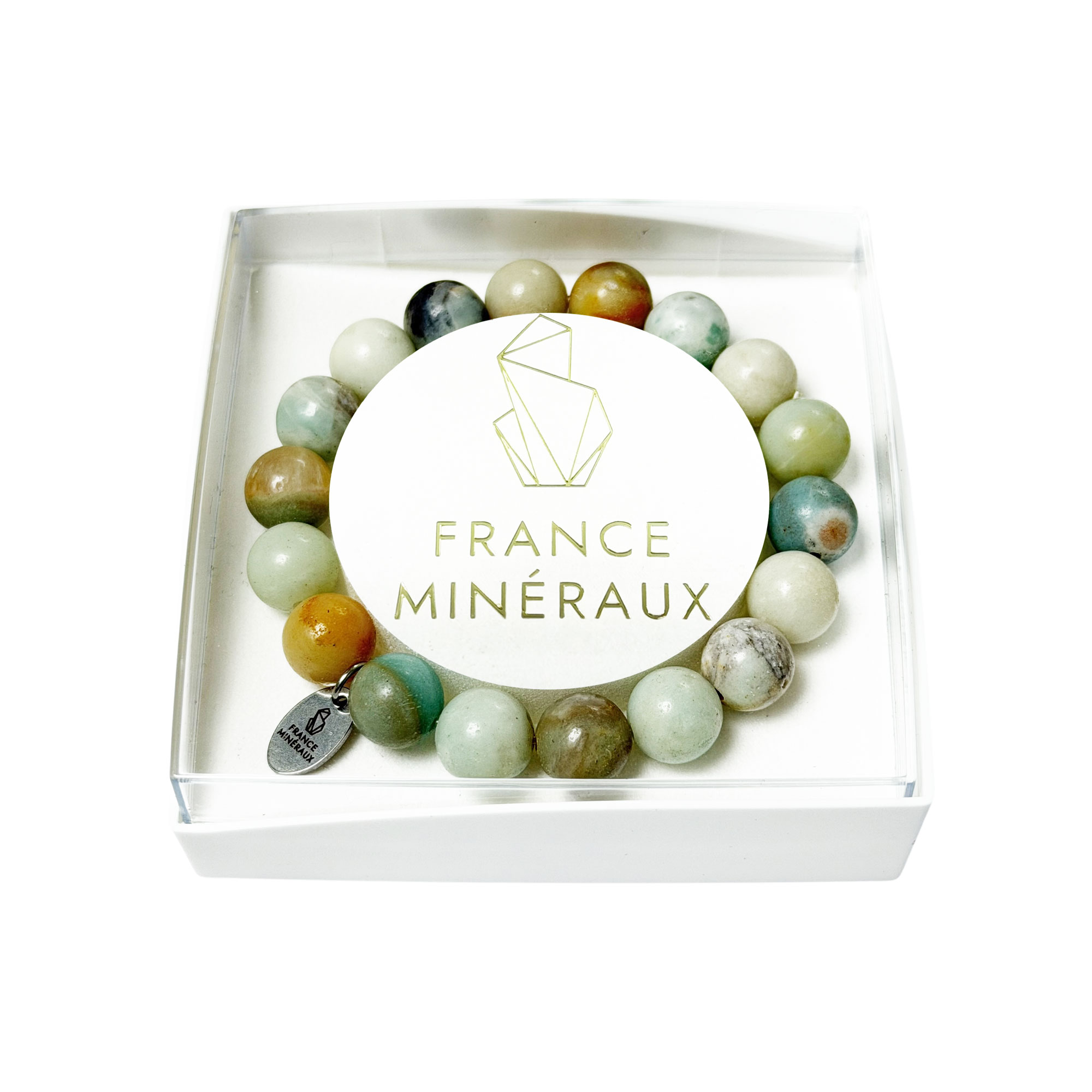 Bracelet Amazonite Multicolore - Perles de 10mm