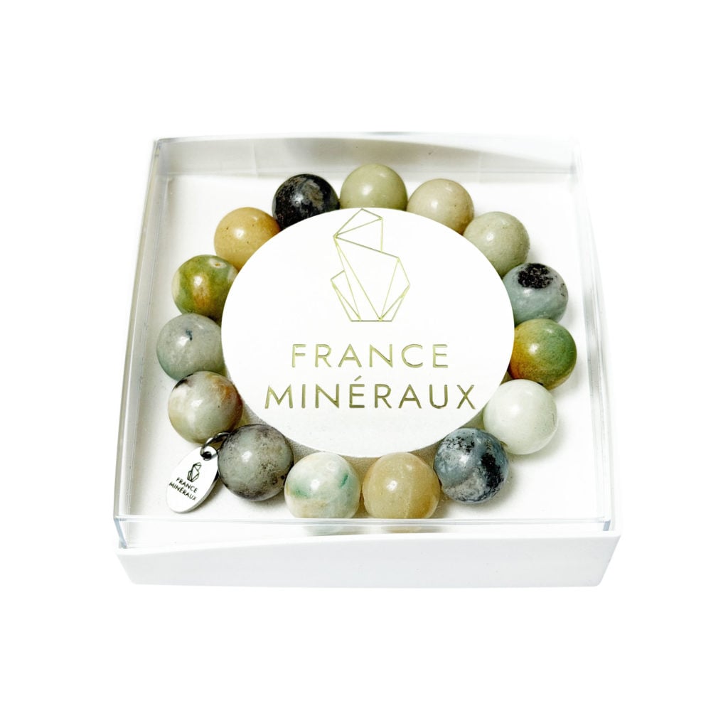 Bracelet Amazonite Multicolore – Perles de 12mm