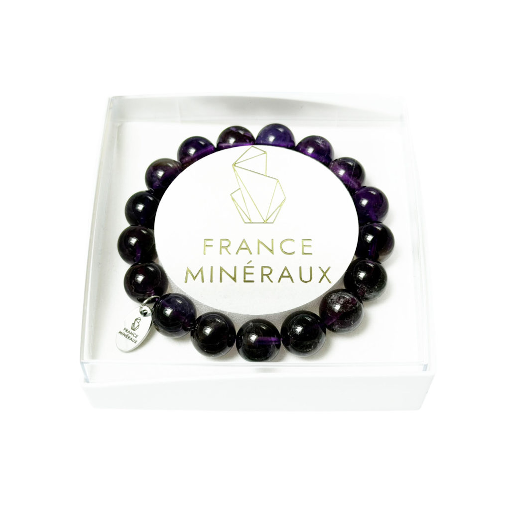Bracelet Améthyste – Perles de 10mm