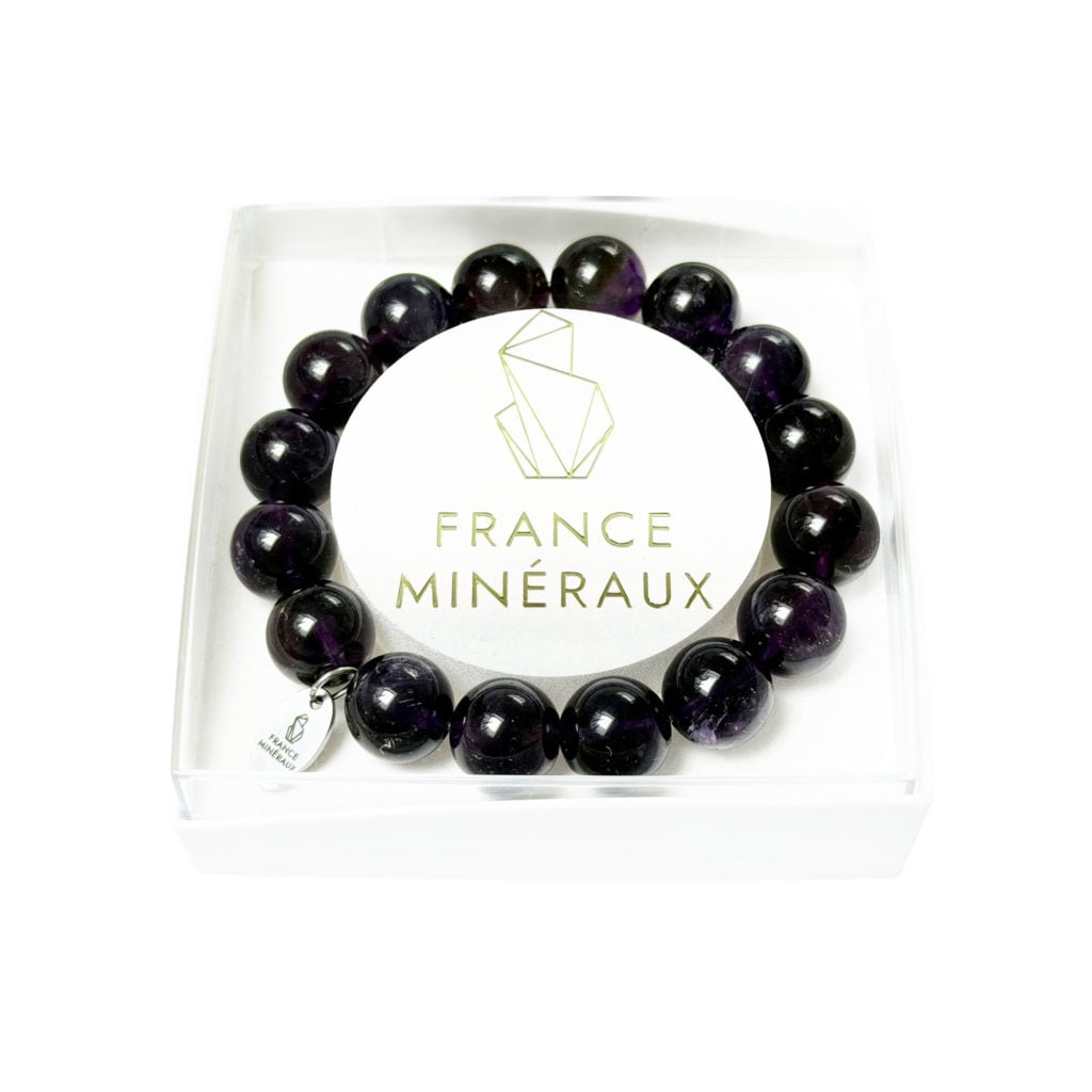 Bracelet Améthyste – Perles de 12mm