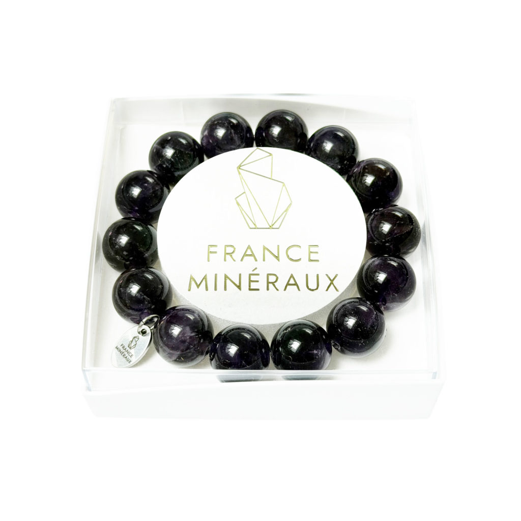 Bracelet Améthyste – Perles de 14mm