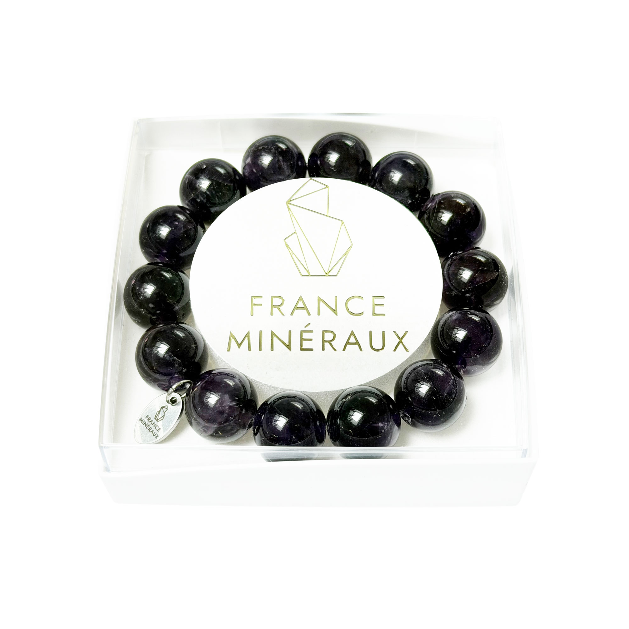 Bracelet Améthyste - Perles de 14mm