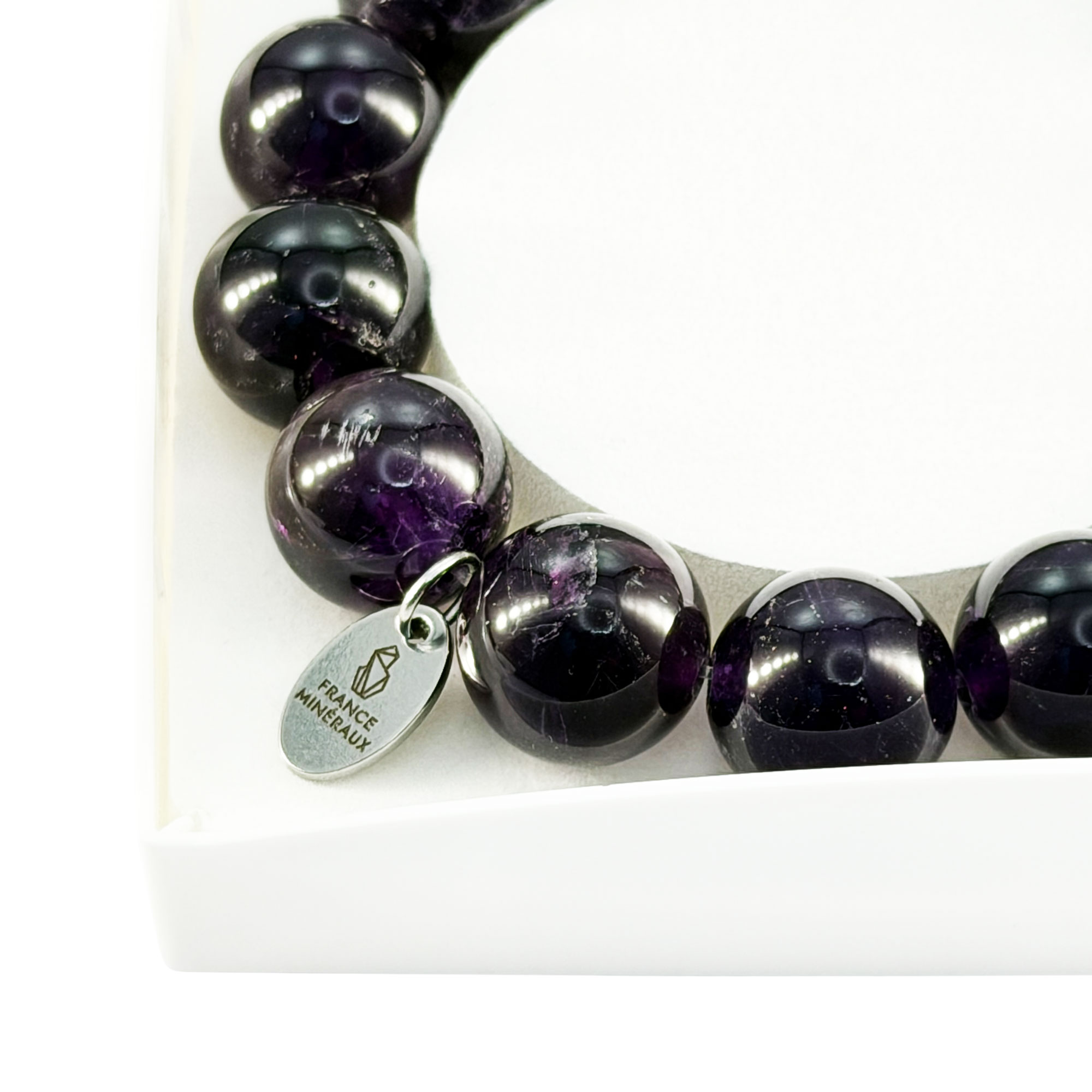 Bracelet Améthyste - Perles de 14mm – Image 4