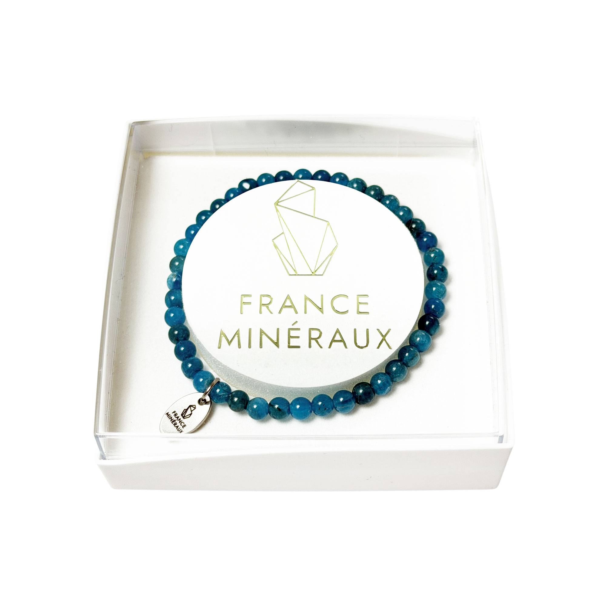 Bracelet Apatite Bleue - Perles de 3-4mm