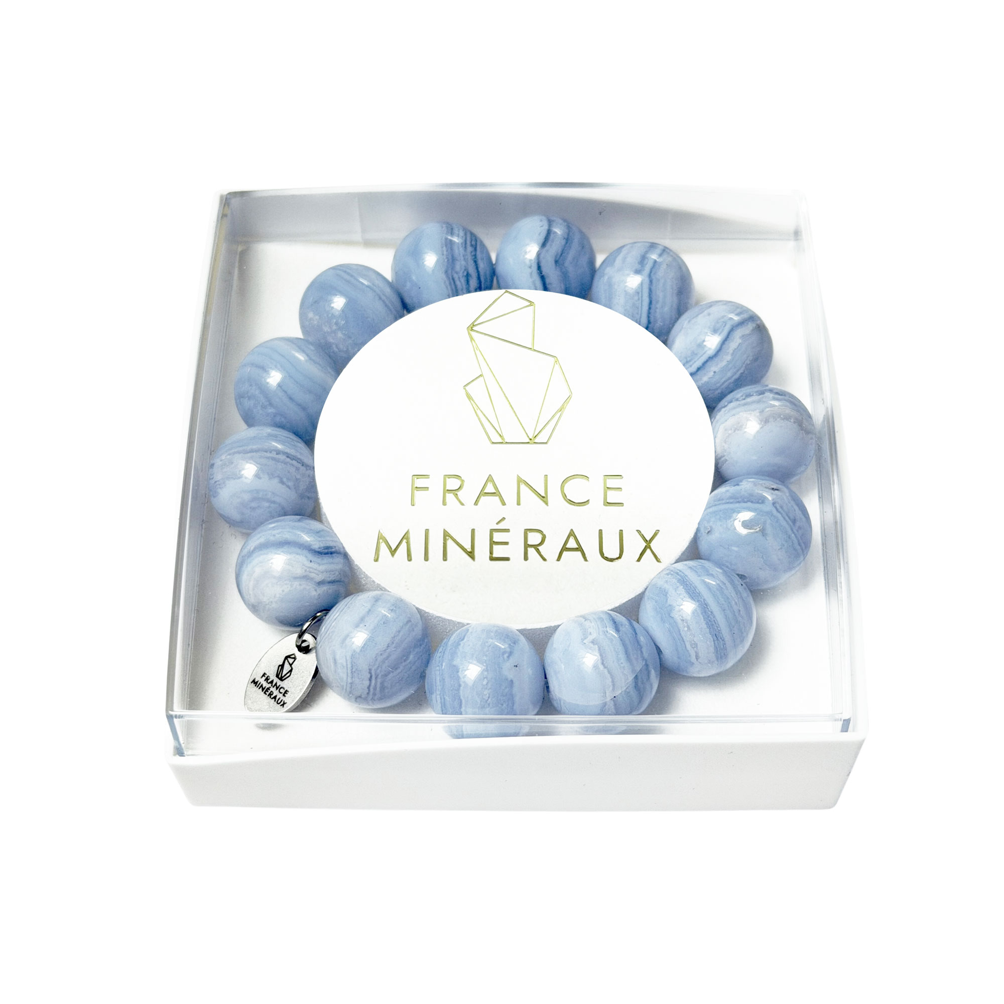 Bracelet Calcédoine - Perles de 14mm