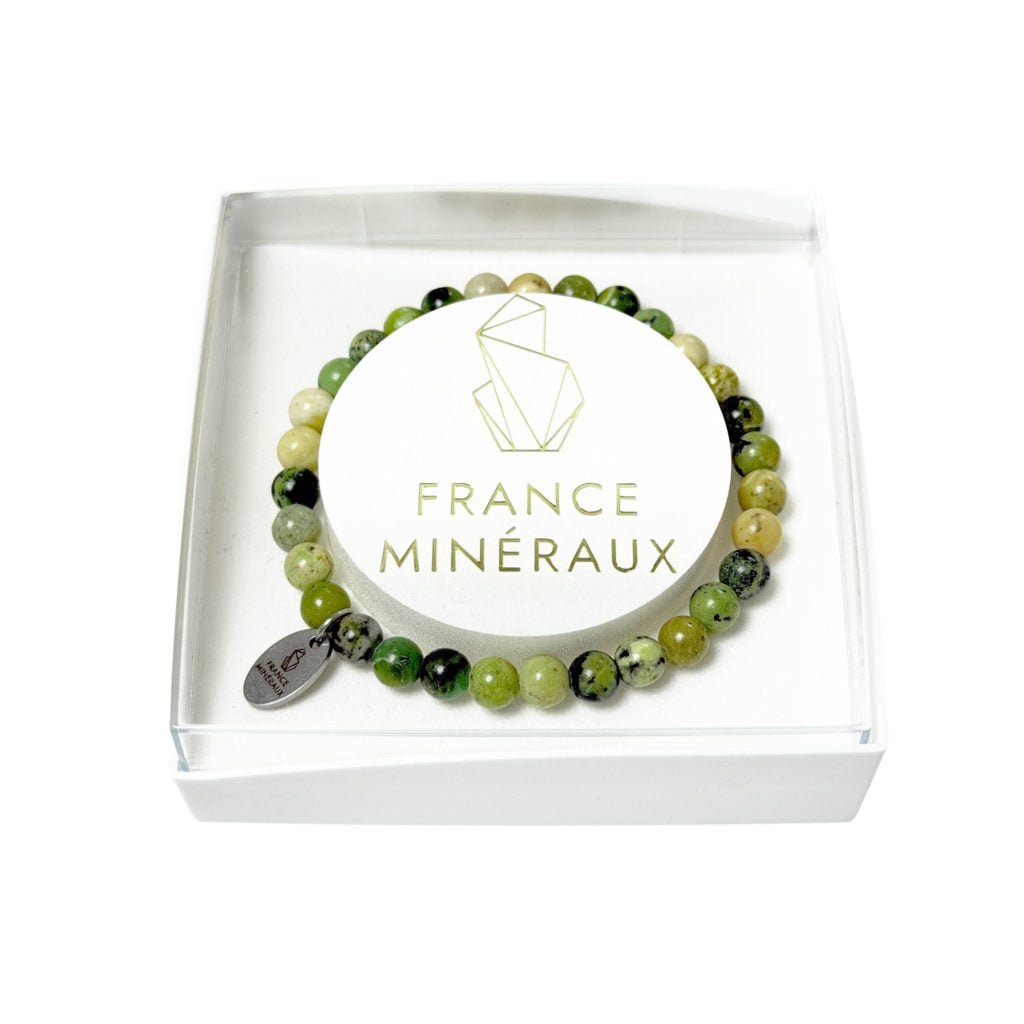 Bracelet Chrysoprase Citron – Perles de 6mm