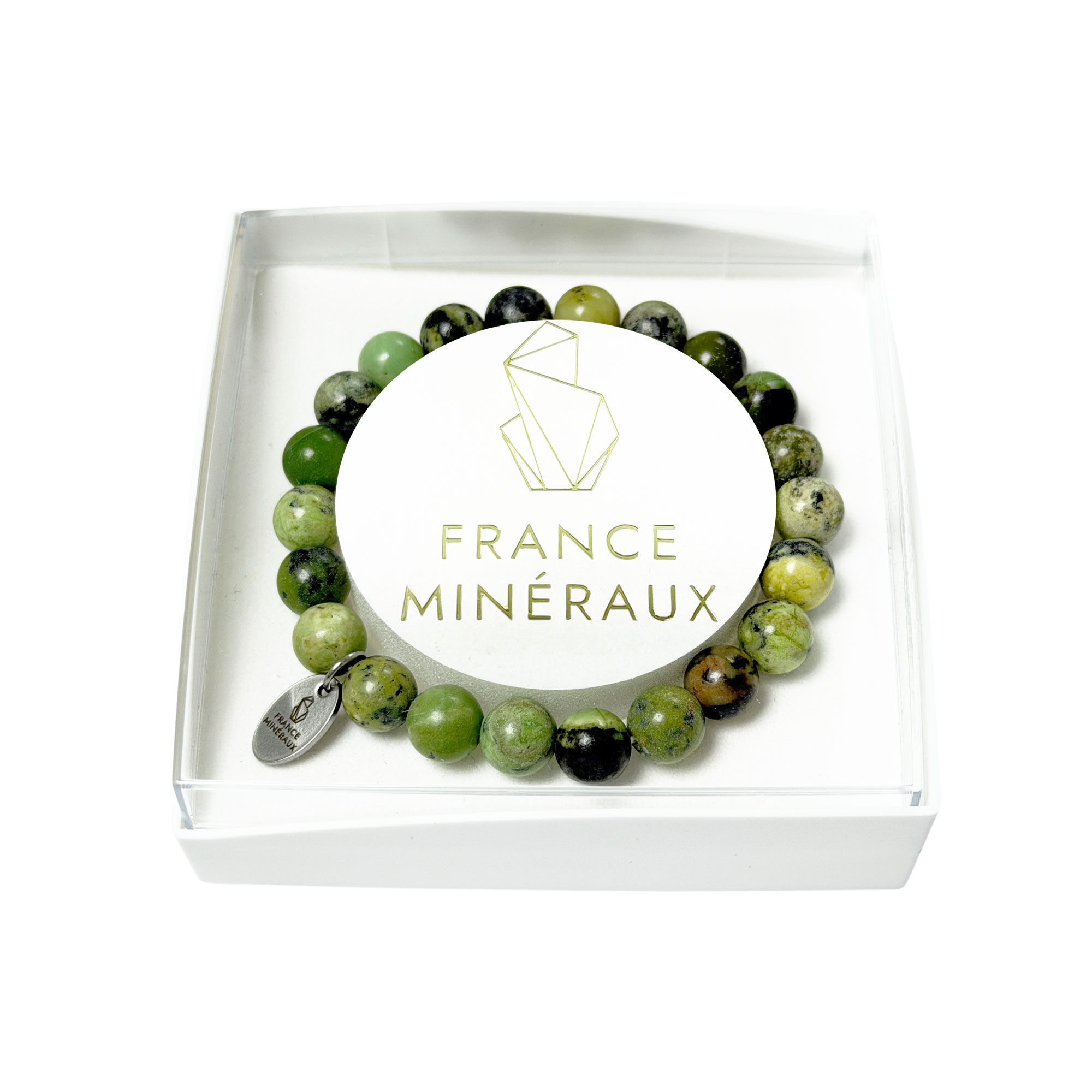 Bracelet Chrysoprase Citron - Perles de 8mm