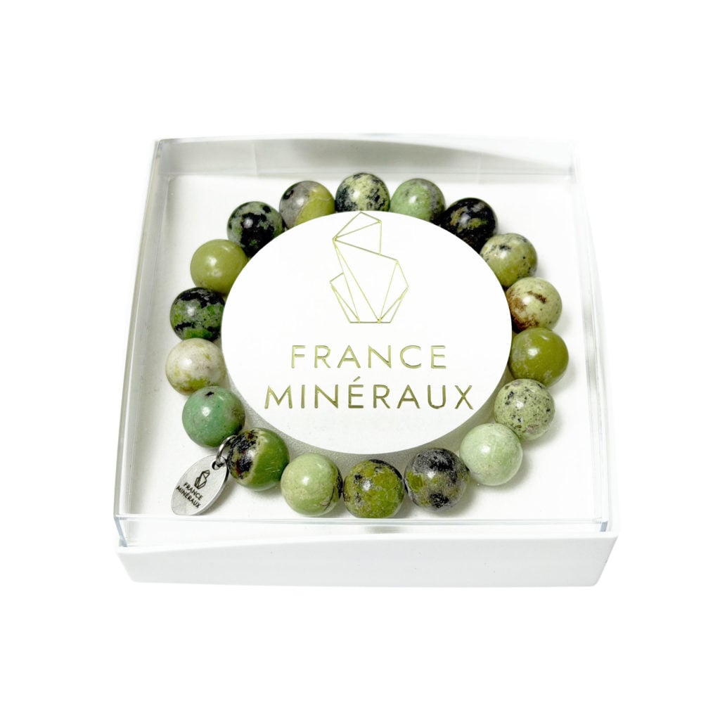 Bracelet Chrysoprase Citron – Perles de 10mm