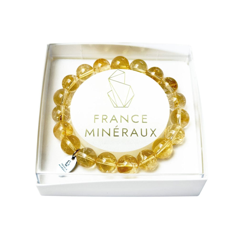 Bracelet Citrine – Perles de 10mm