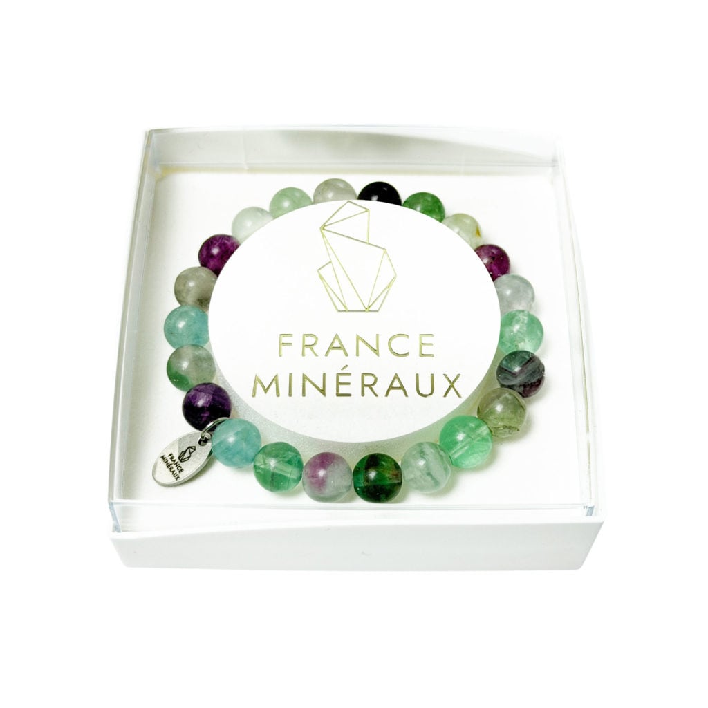 Bracelet Fluorite Multicolore – Perles de 8mm