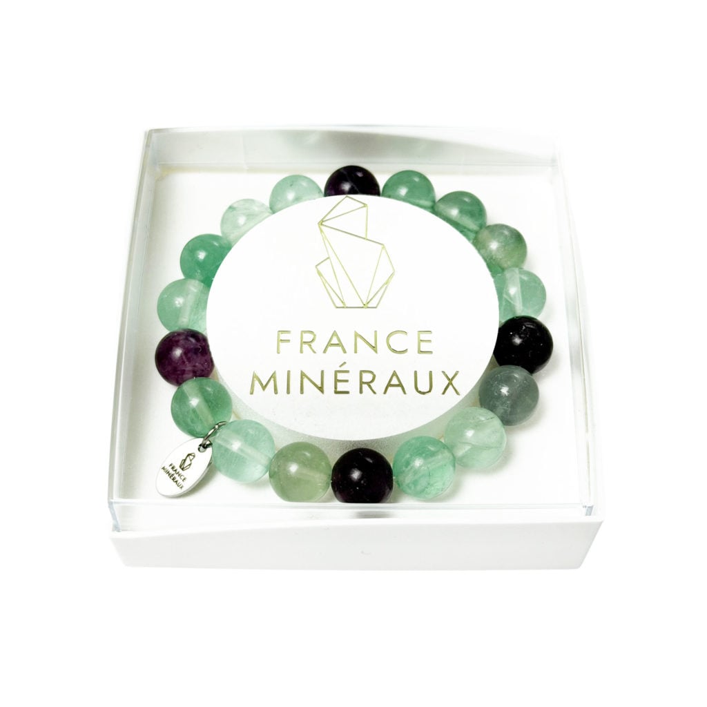 Bracelet Fluorite Multicolore – Perles de 10mm
