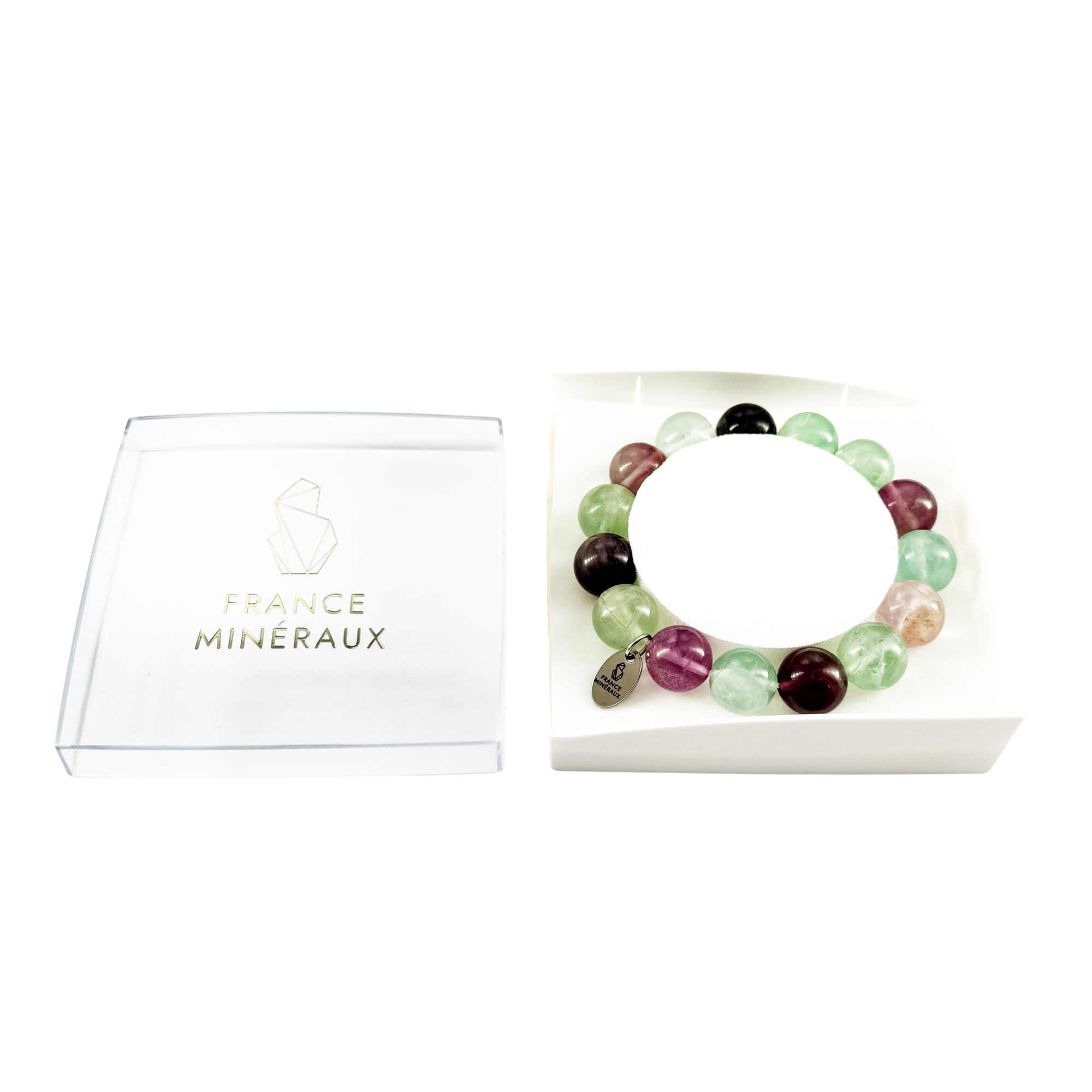 Bracelet Fluorite Multicolore - Perles de 12mm – Image 3