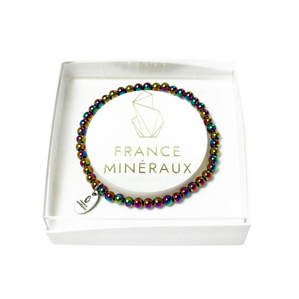 Bracelet Hématite Arc-en-ciel – Perles de 3-4mm