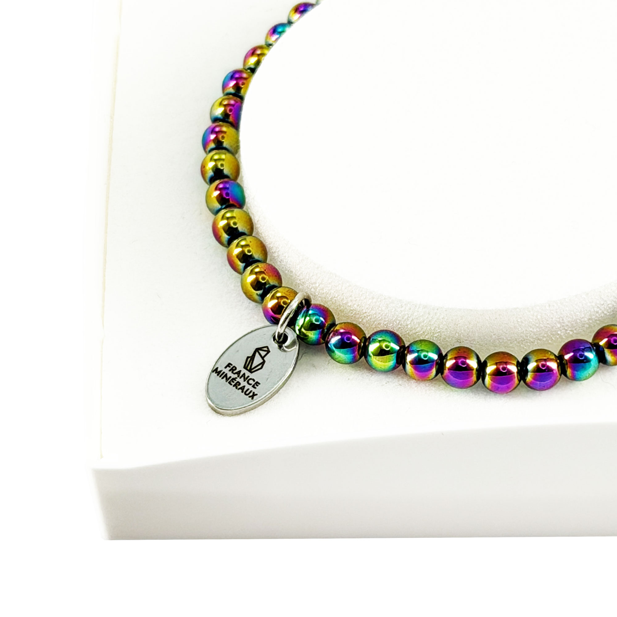 Bracelet Hématite Arc-en-ciel - Perles de 3-4mm – Image 4