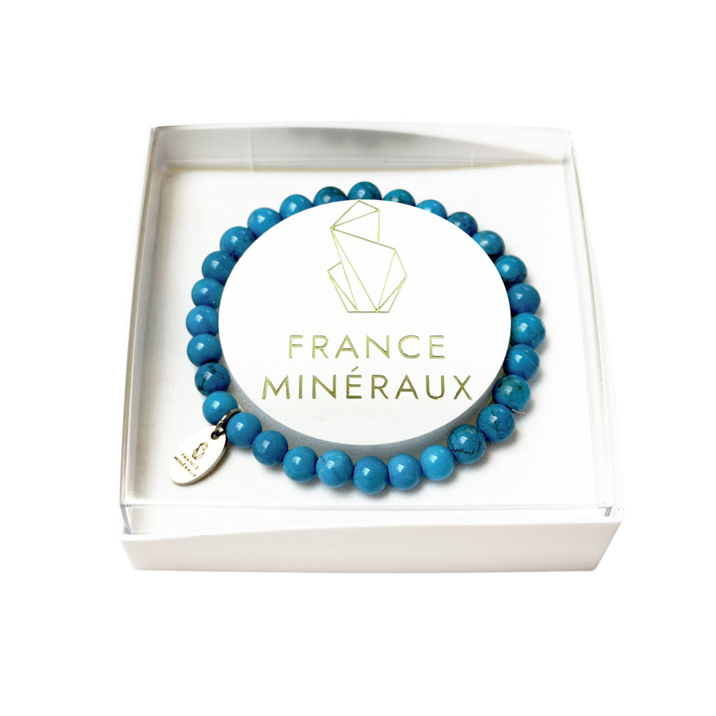 Bracelet Howlite Bleue – Perles de 6mm