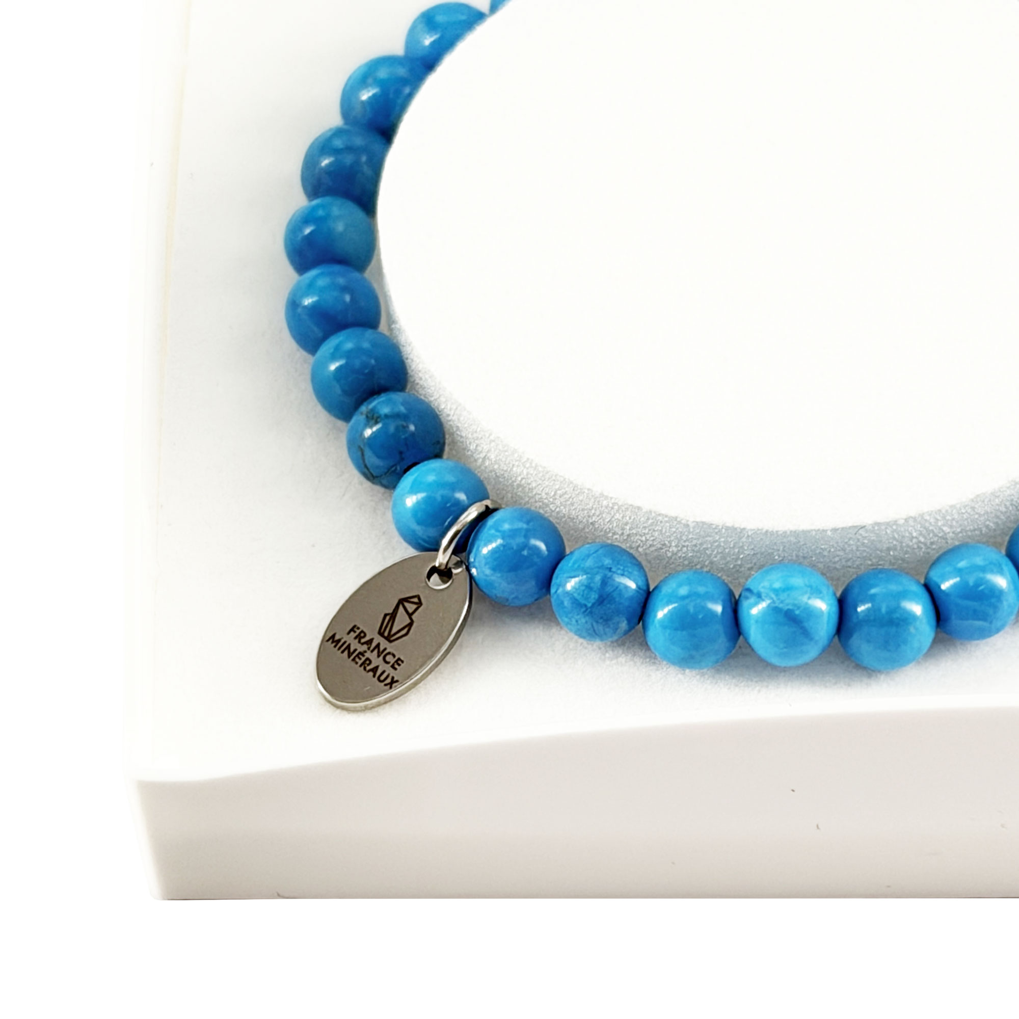 Bracelet Howlite Bleue - Perles de 6mm – Image 3