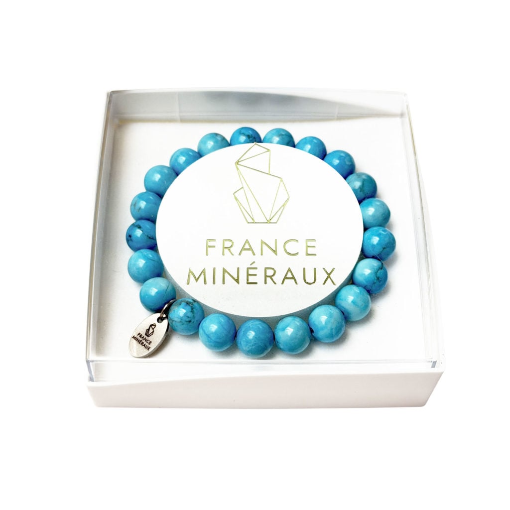 Bracelet Howlite Bleue – Perles de 8mm