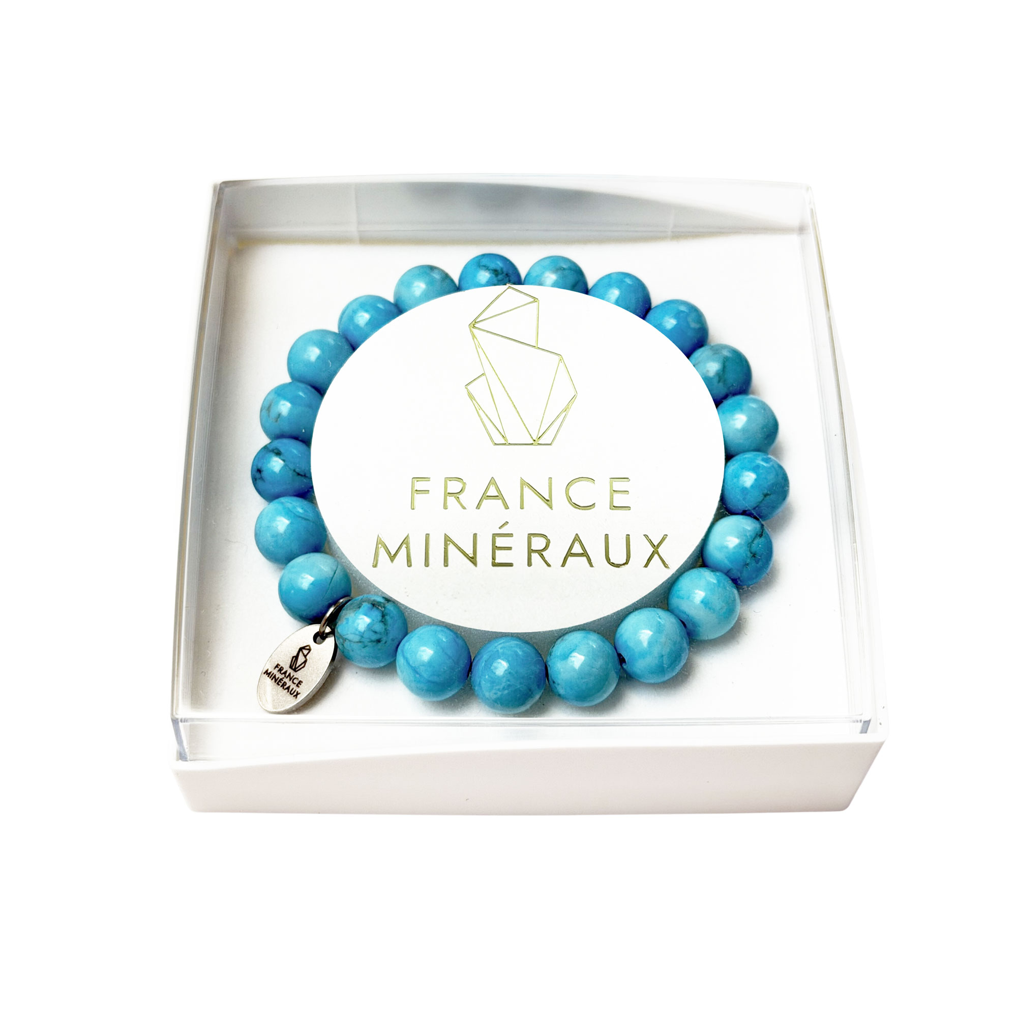 Bracelet Howlite Bleue - Perles de 8mm