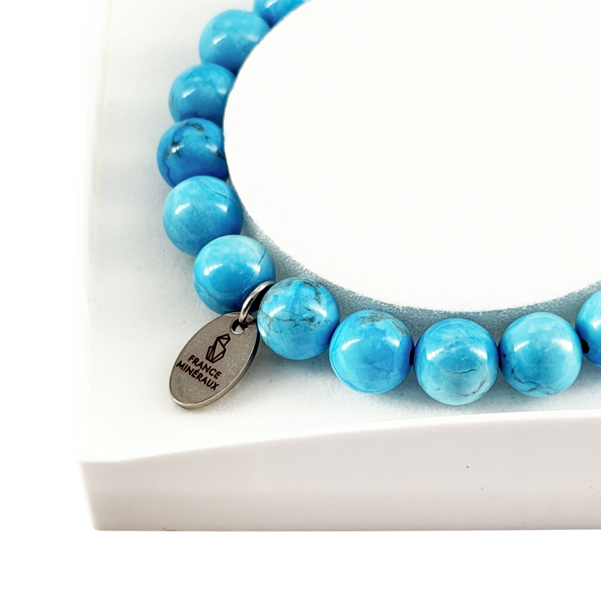Bracelet Howlite Bleue - Perles de 8mm – Image 3