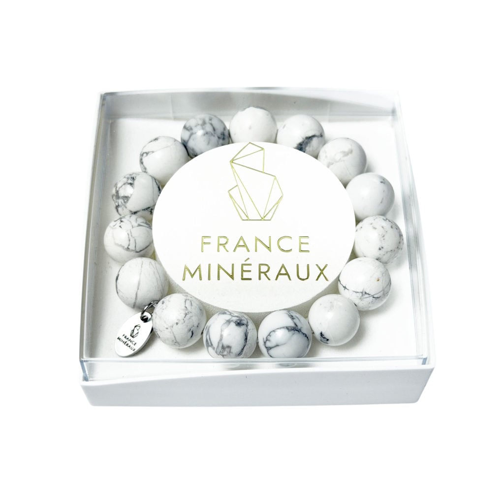 Bracelet Howlite – Perles de 12mm