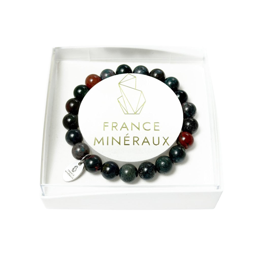 Bracelet Jaspe Héliotrope – Perles de 8mm