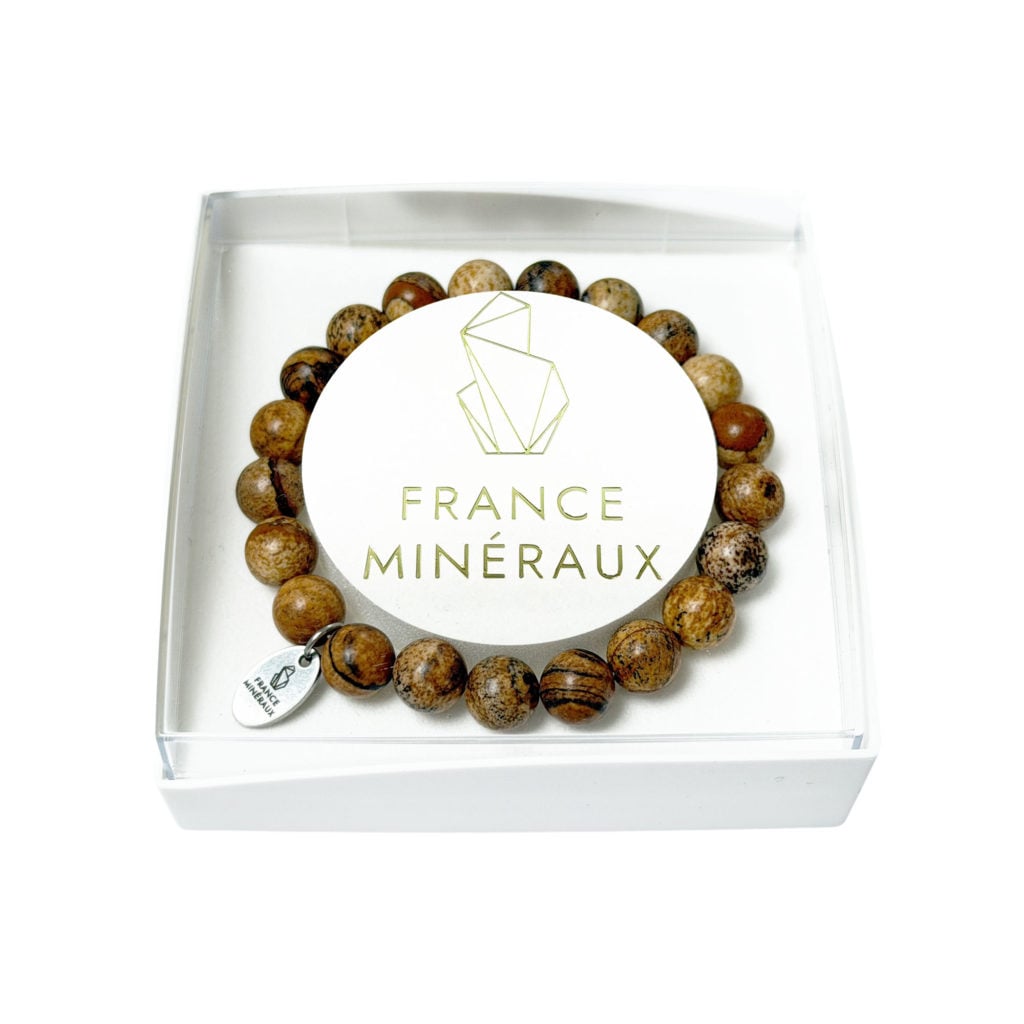 Bracelet Jaspe Paysage – Perles de 8mm