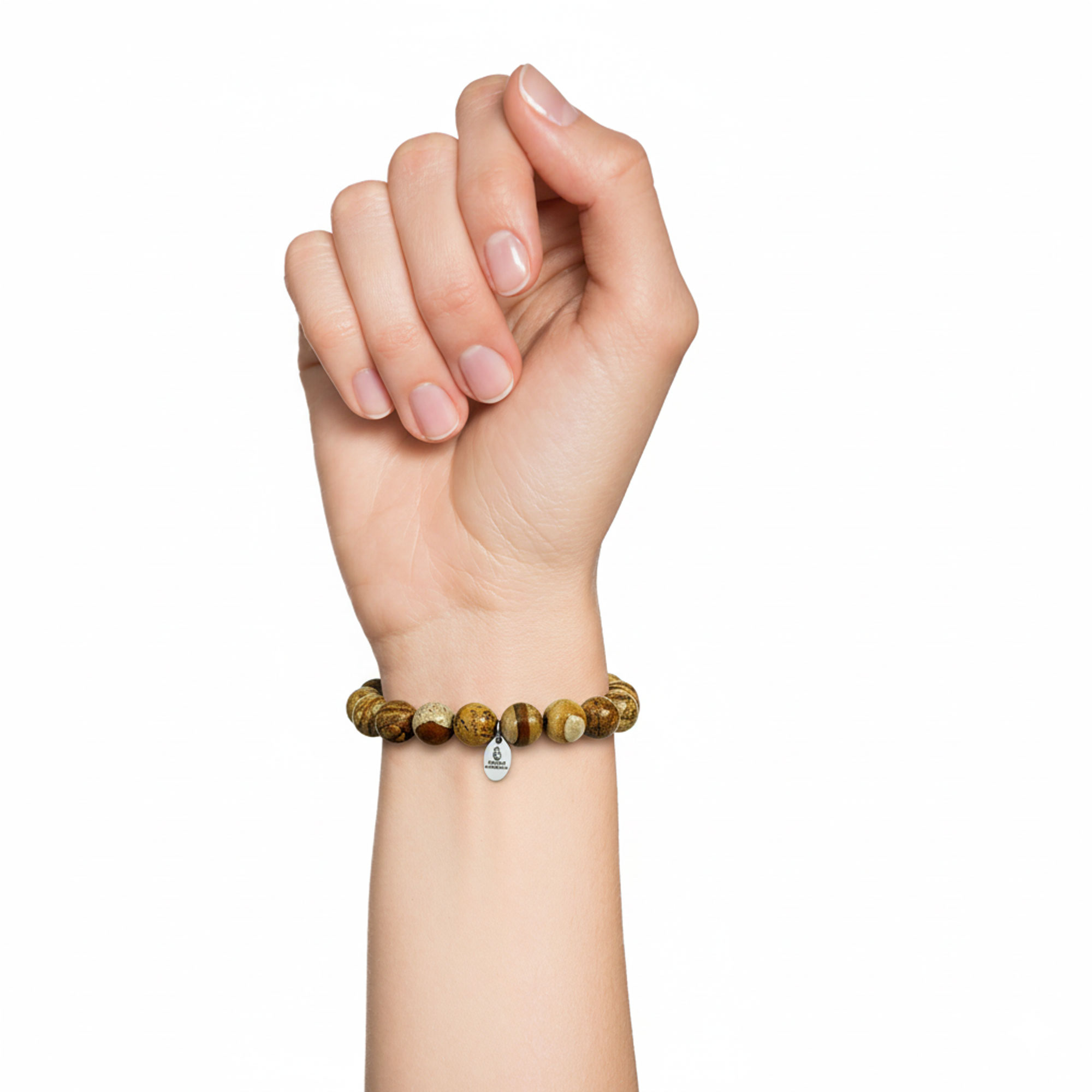 Bracelet Jaspe Paysage - Perles de 10mm – Image 4