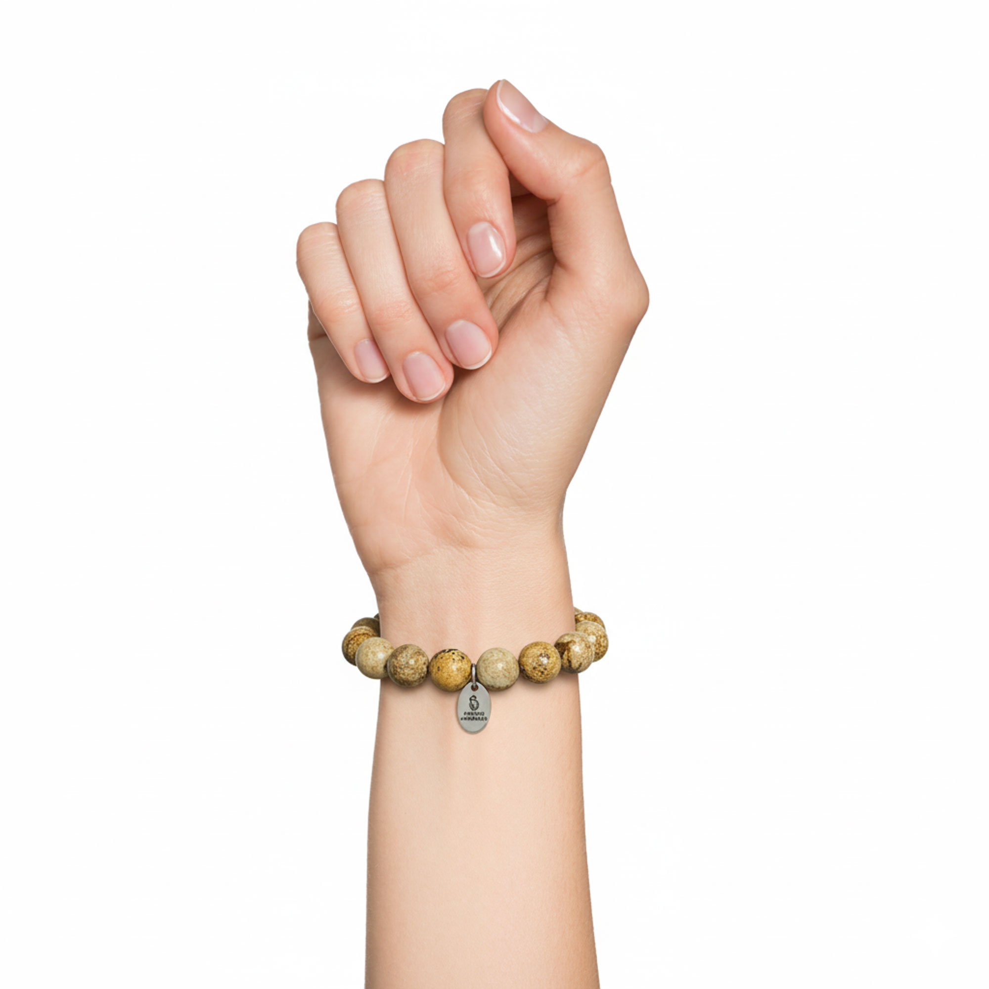 Bracelet Jaspe Paysage - Perles de 12mm – Image 4