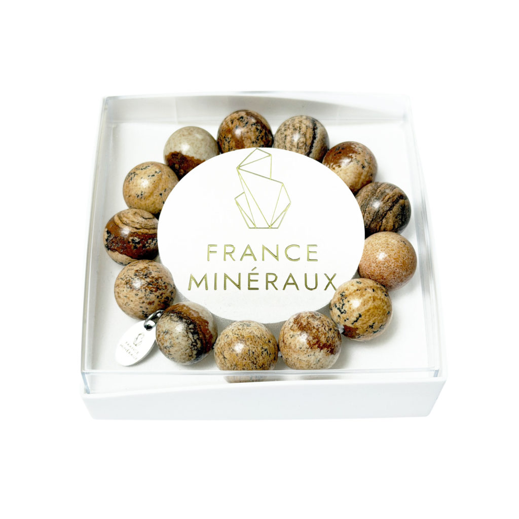 Bracelet Jaspe Paysage – Perles de 14mm