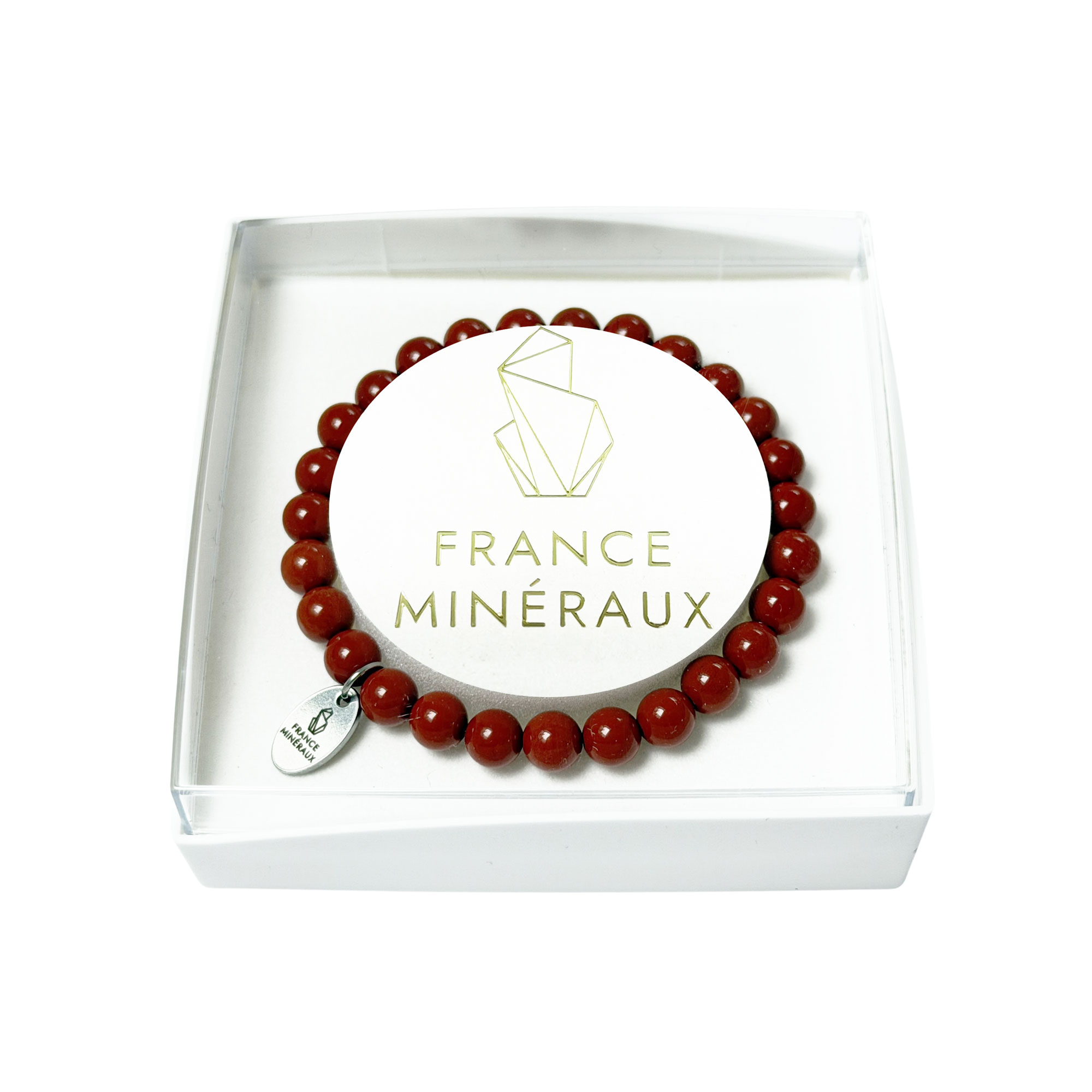 Bracelet Jaspe Rouge - Perles de 6mm