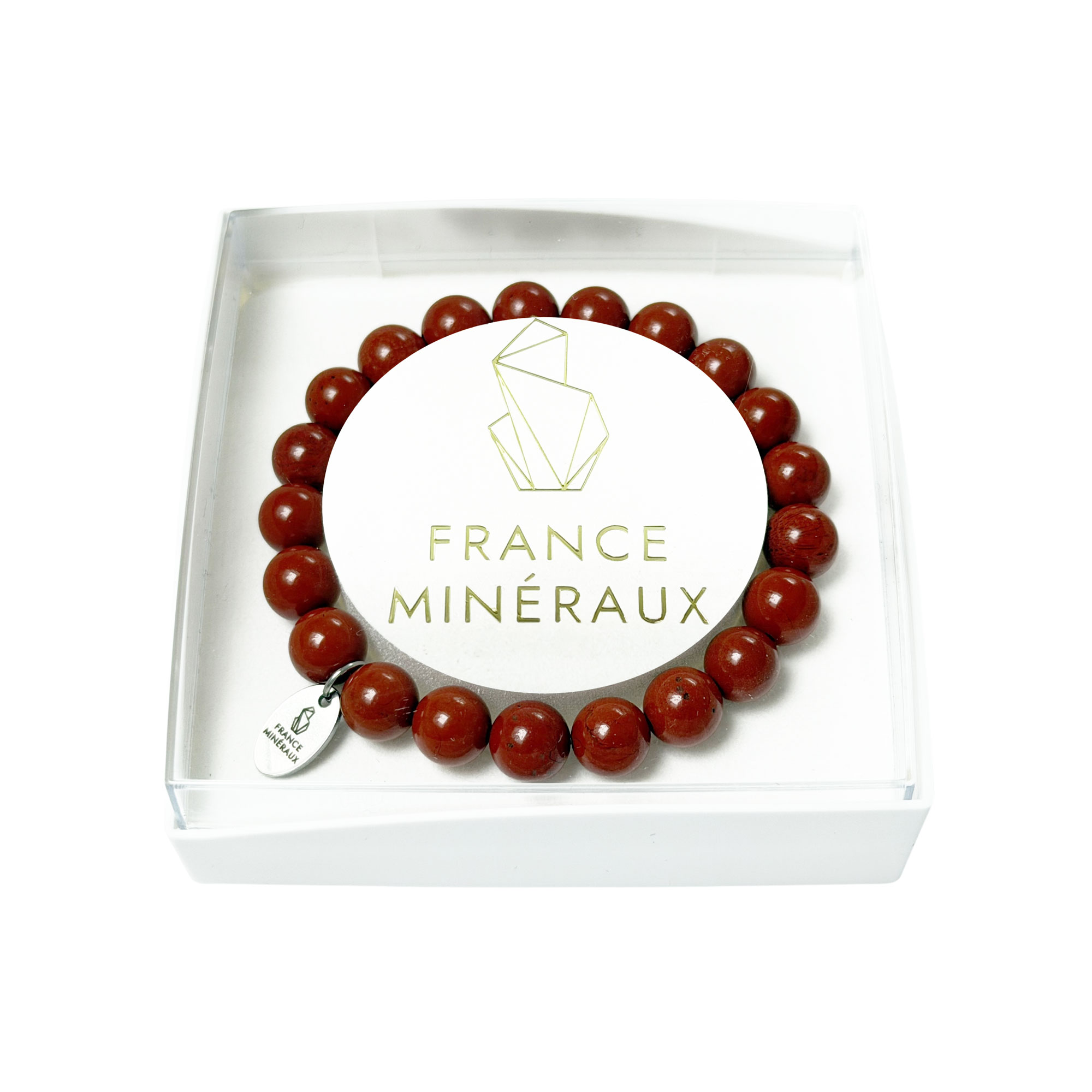 Bracelet Jaspe Rouge - Perles de 8mm