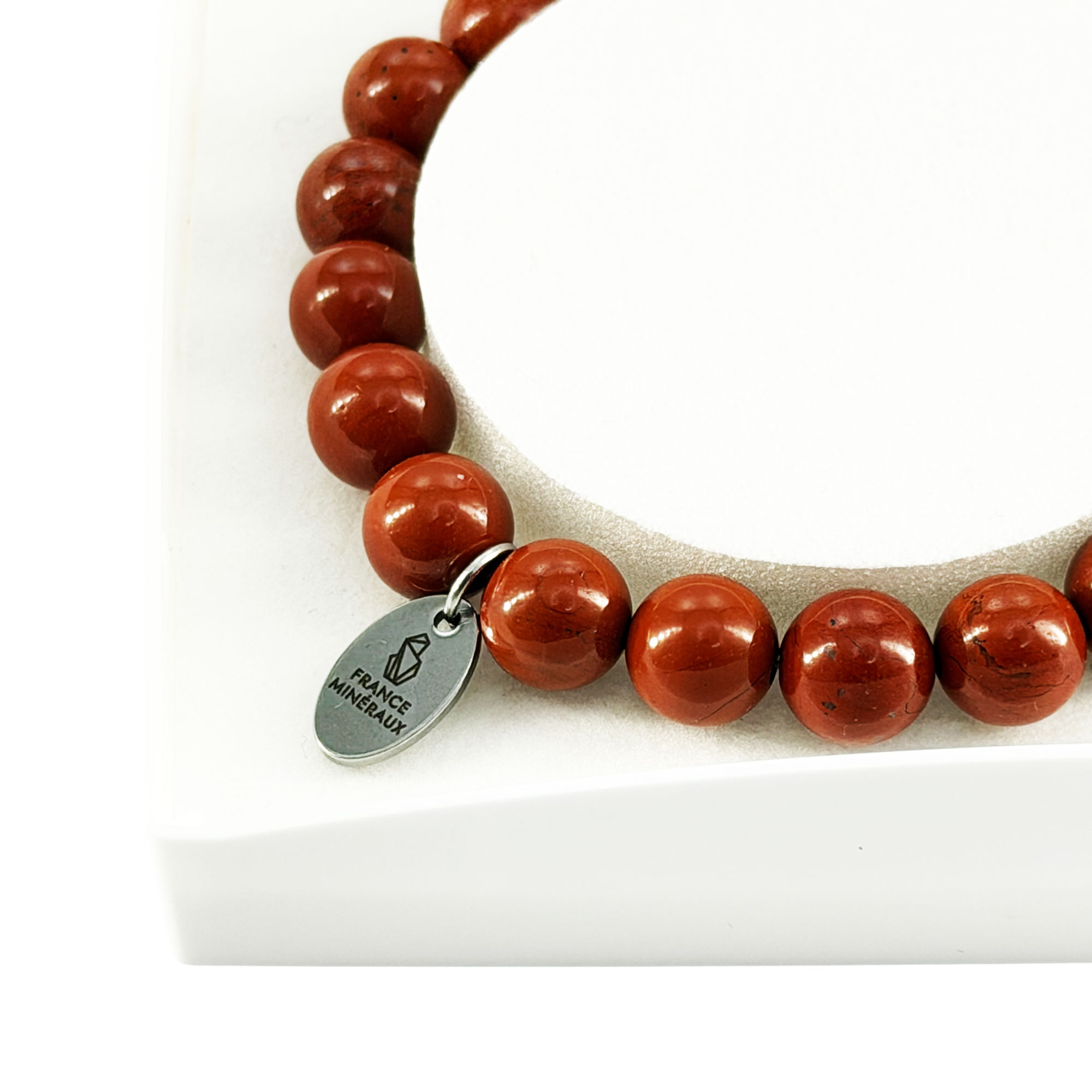 Bracelet Jaspe Rouge - Perles de 8mm – Image 4