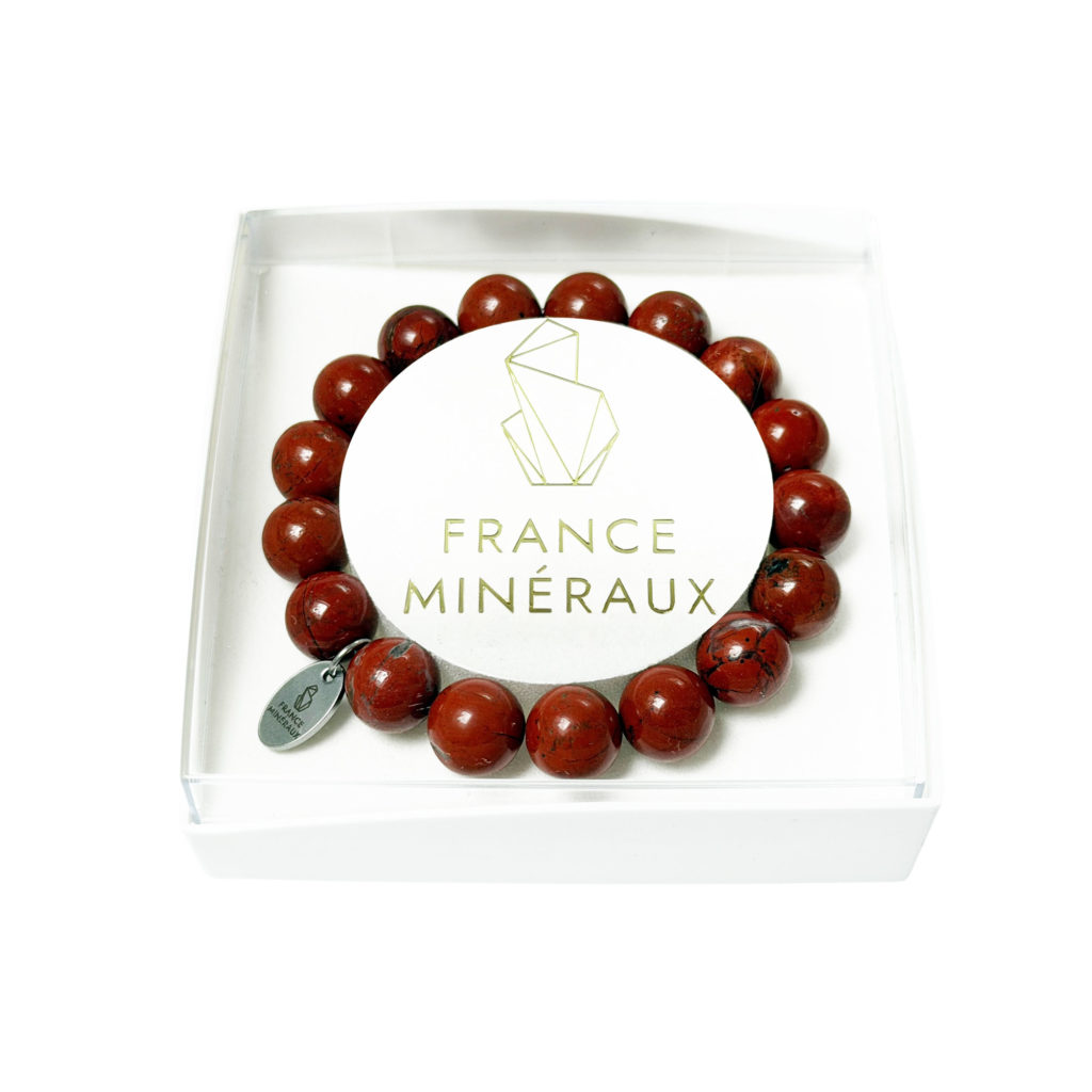 Bracelet Jaspe Rouge – Perles de 10mm