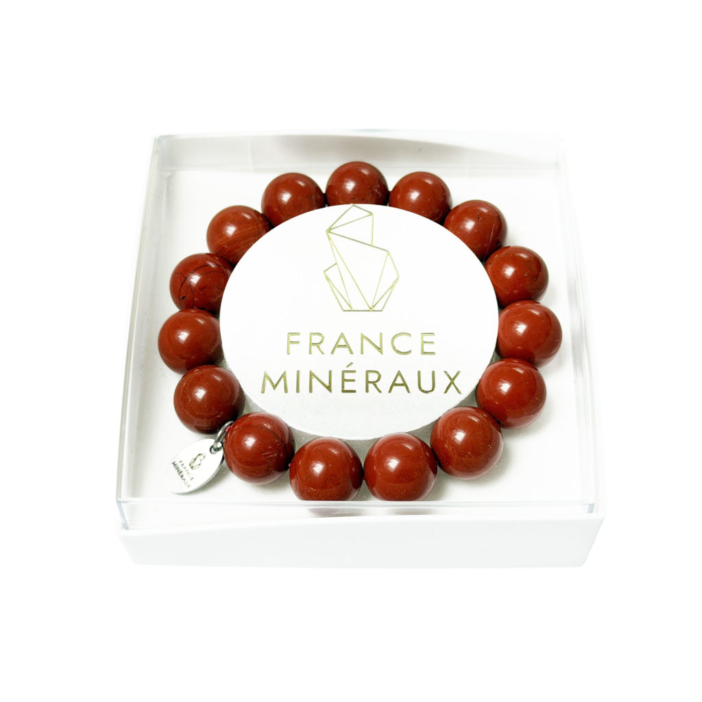 Bracelet Jaspe Rouge – Perles de 12mm