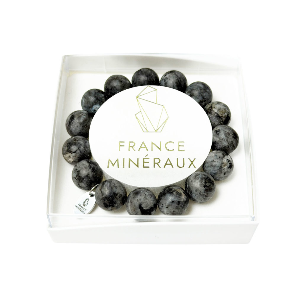 Bracelet Larvikite – Perles de 12mm