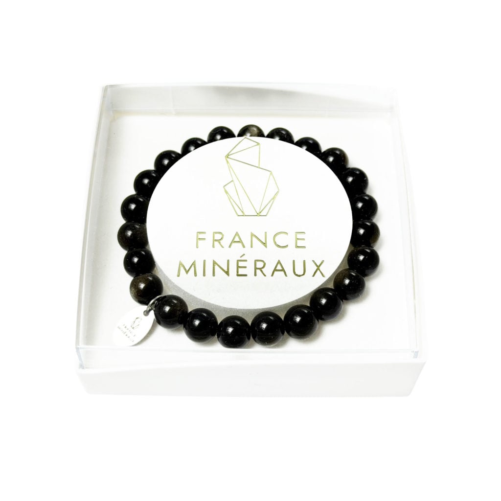 Bracelet Obsidienne Noire – Perles de 8mm